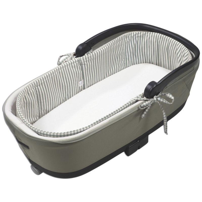 Housse de nacelle avec tiges et drap housse pour nacelle Praliné Vichy Rayures Matcha Walking Mum Produit 6