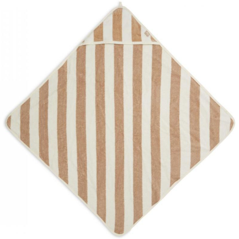 Cape de bain rayée Biscuit (75 x 75 cm) Jollein