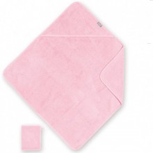Cape de bain et gant rose clair (75 x 75 cm)  par Coolay