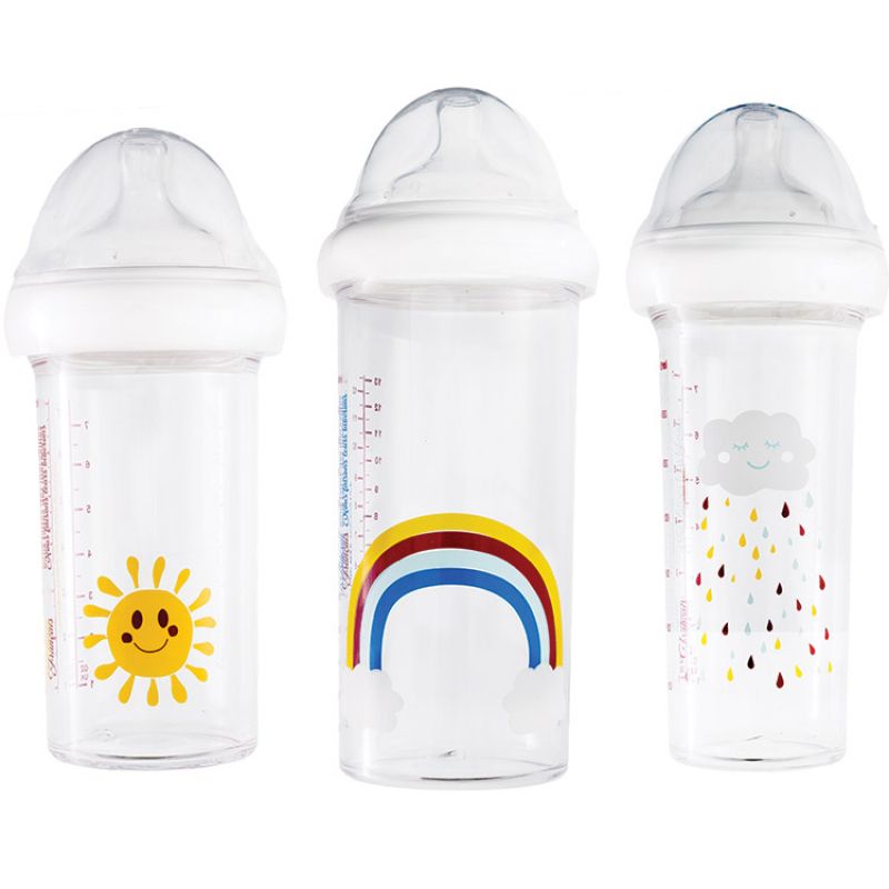 Lot de 3 biberons anti colique gigognes Rainbow Arc-en-ciel (360 ml et 210 ml) Le Biberon Français Produit 1 grande taille