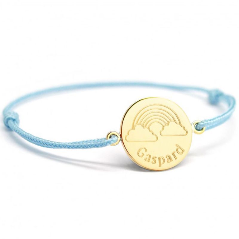 Bracelet cordon Arc-en-ciel personnalisable (plaqué or) Petits trésors