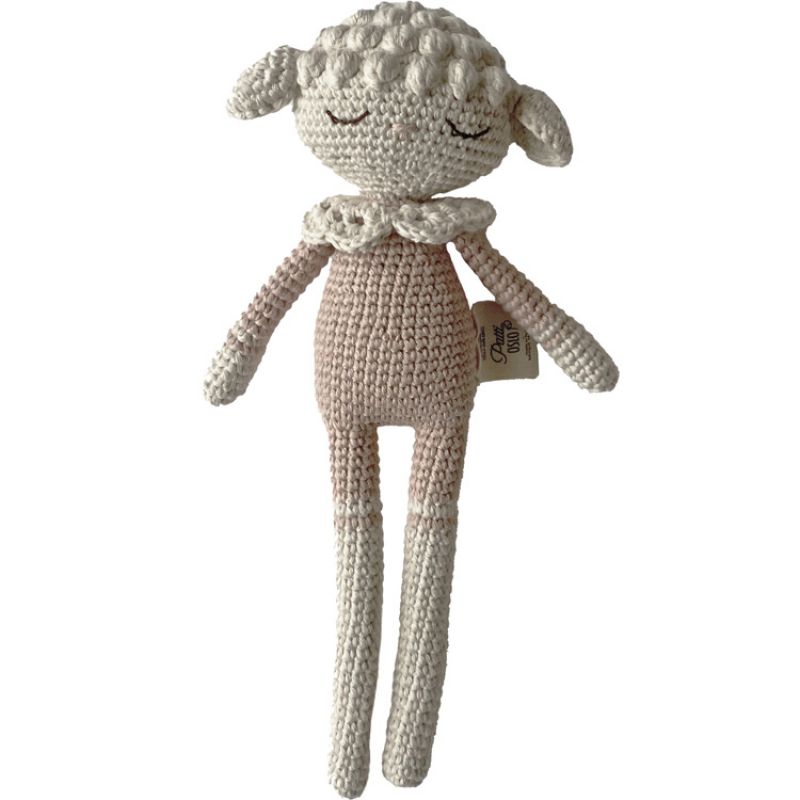 Peluche crochetée Lili Agneau rose (25 cm) Patti Oslo