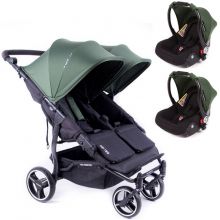 Pack Duo Poussette Double Easy Twin 3.0S forêt  par Baby Monsters