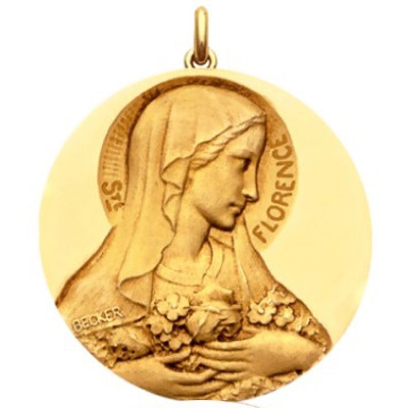 Médaille Sainte Florence (or jaune 750°) Becker