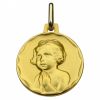 Médaille ronde Enfant à la prière 16 mm (or jaune 750°) - Premiers Bijoux