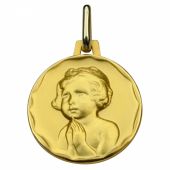 Médaille ronde Enfant à la prière 16 mm (or jaune 750°)