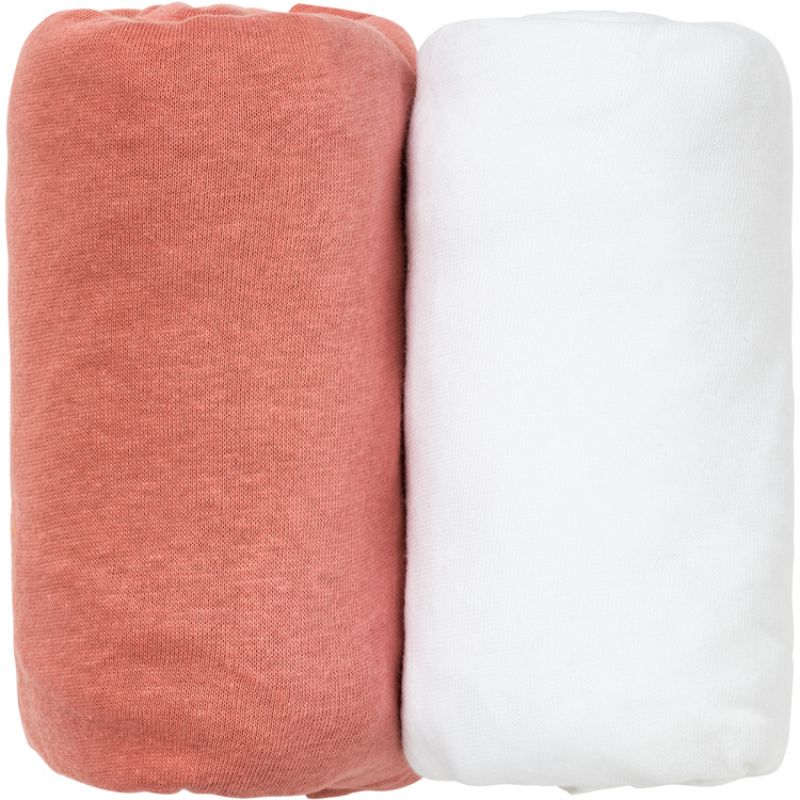 Lot de 2 draps housse Terracotta et blanc (60 x 120 cm) Babycalin