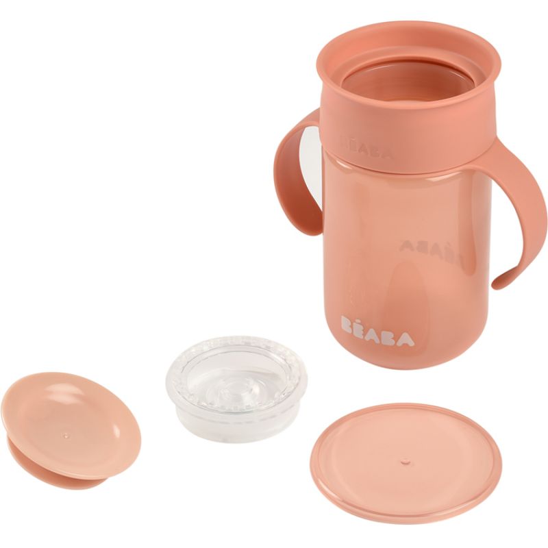 Tasse d'apprentissage 360° rose (340 ml) Béaba Produit ouvert 4