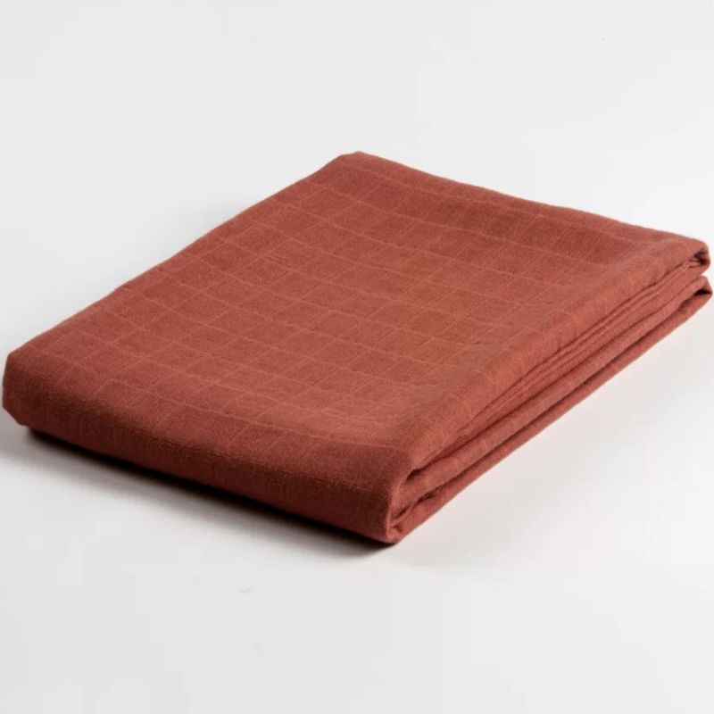 Maxi lange en coton bio Terracotta (120 x 120 cm) Kadolis