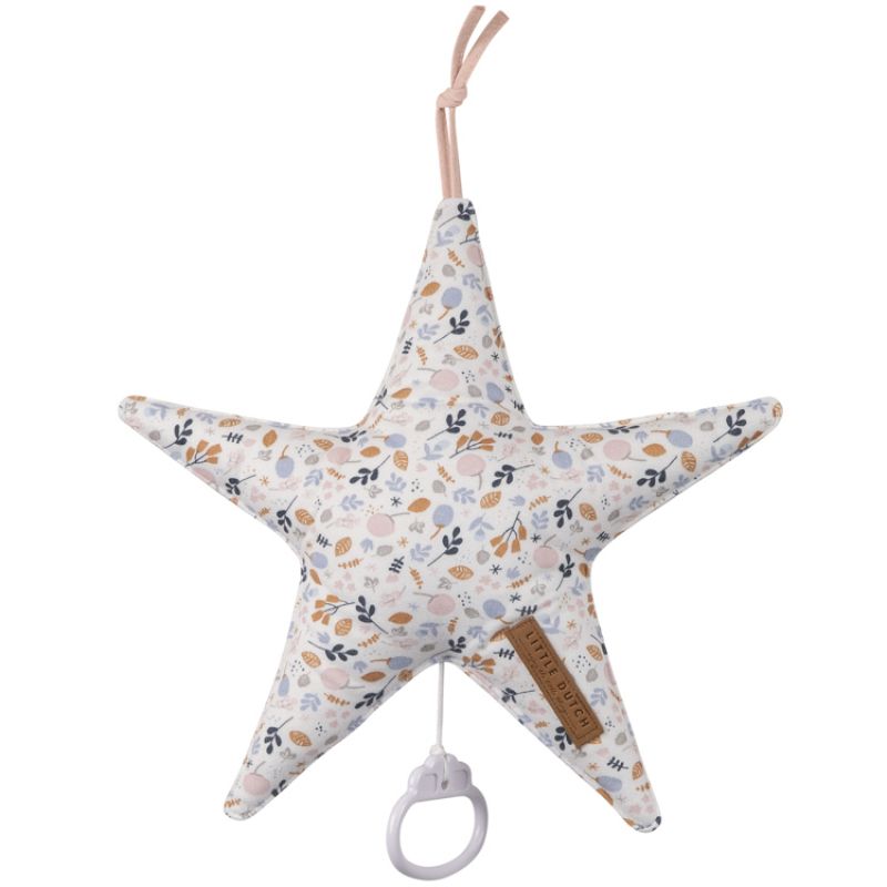 Coussin musical à suspendre étoile Spring flowers (27 cm) Little Dutch
