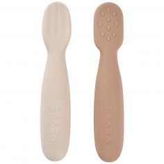Lot de 2 précuillères en silicone Pralin et Argile - Béaba