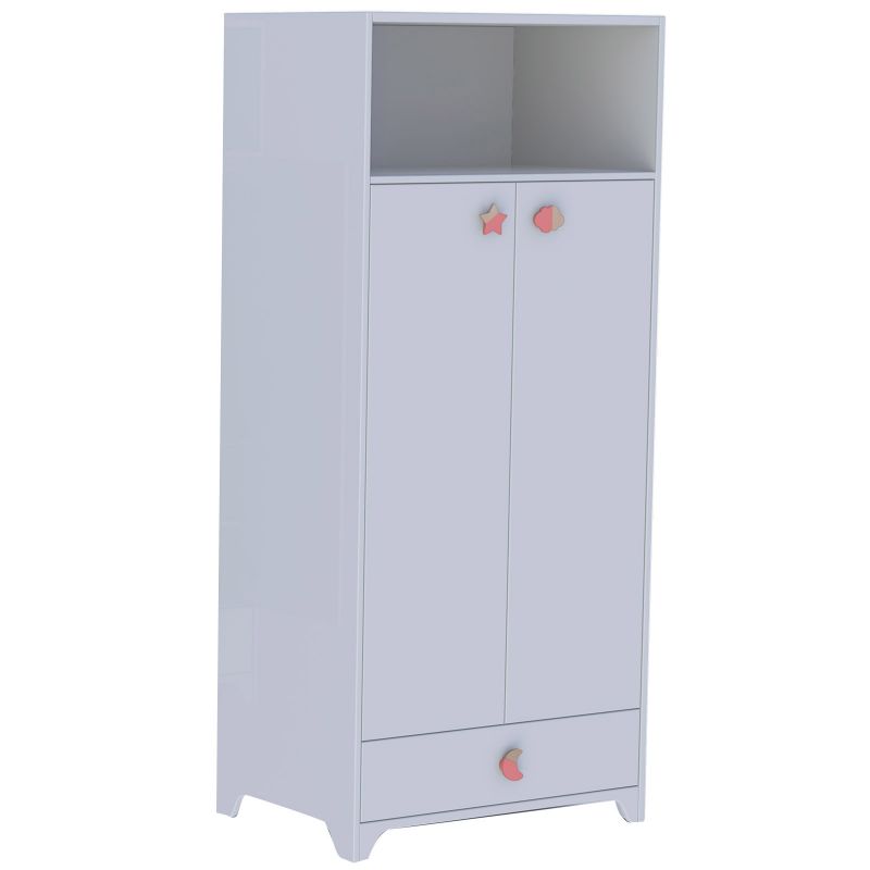 Armoire 2 portes Lou Lune (poignées personnalisables) Théo