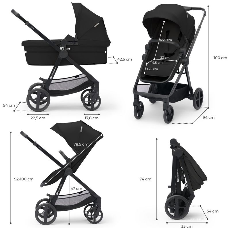 Poussette 4 en 1 Newly Classic Black Kinderkraft Produit 8