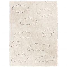 Tapis lavable RugCycled® Clouds en coton naturel (90 x 130 cm)