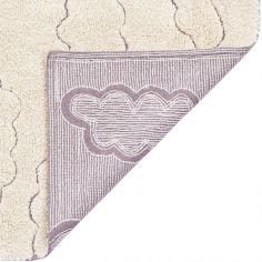 Tapis lavable RugCycled® Clouds en coton naturel (90 x 130 cm)