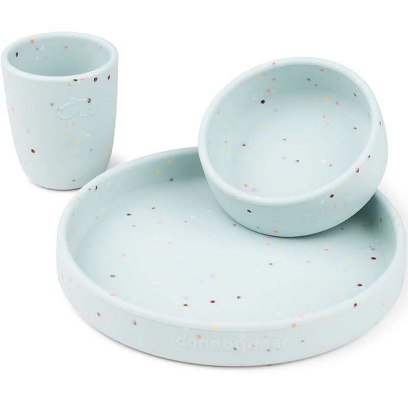 Coffret repas en silicone Confetti Bleu Done by Deer
