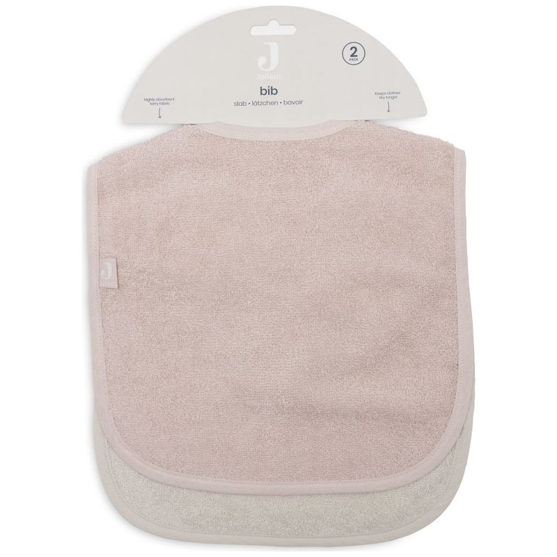 Lot de 2 bavoirs en éponge Silk Rose-Sand Jollein Packaging 8