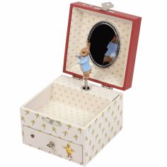Boîte à bijoux musicale cube Pierre Lapin carotte
