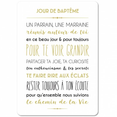 Carte Jour de baptême (15 x 21 cm) Mes Mots Déco