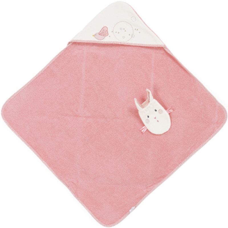 Cape de bain + gant Lilou et Perlin (80 x 80 cm) Galipette