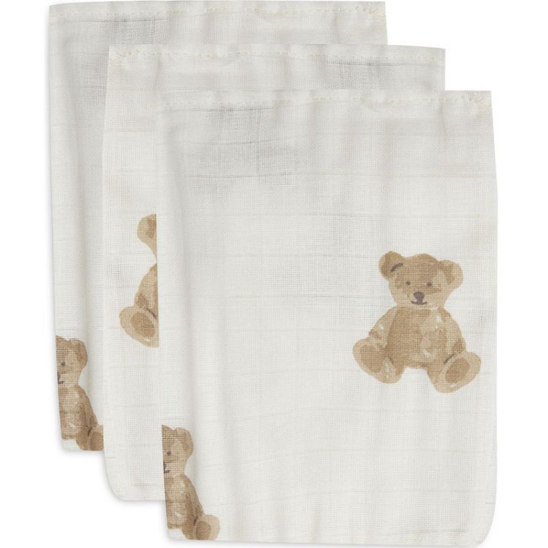 Lot de 3 gants de toilette en coton ours Teddy Bear Jollein Produit 1 grande taille