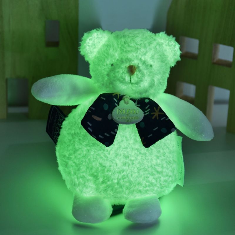 Veilleuse musicale ours luminescente Clair de Lune (17 cm) Doudou et Compagnie Ambiance 2