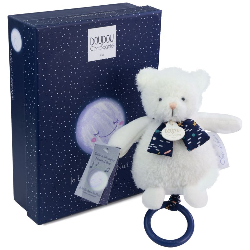 Veilleuse musicale ours luminescente Clair de Lune (17 cm) Doudou et Compagnie Packaging 3