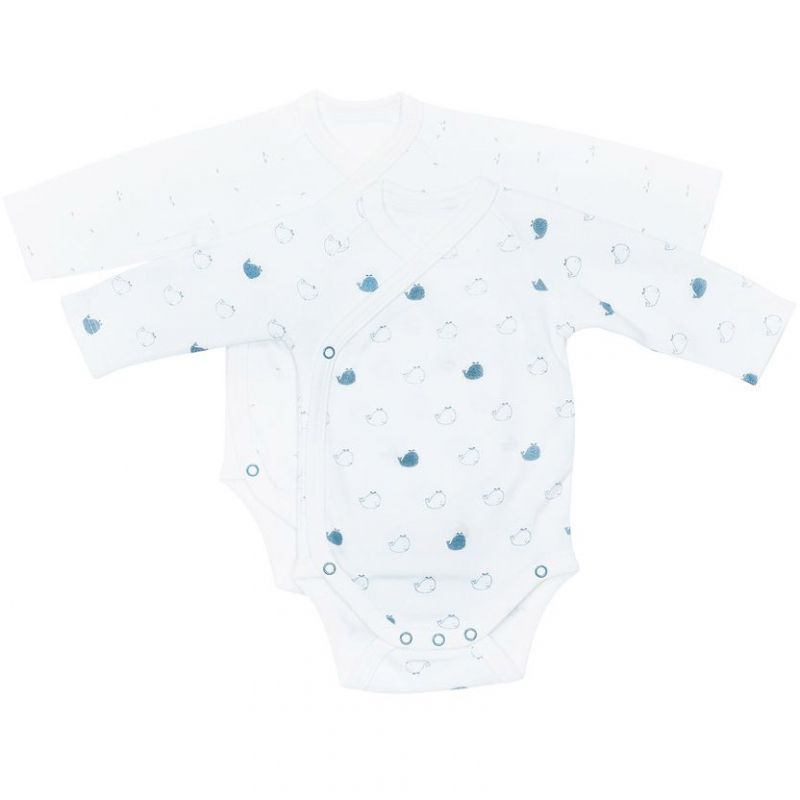 Lot de 2 bodies manches longues Blue baleine (3 mois) Sauthon