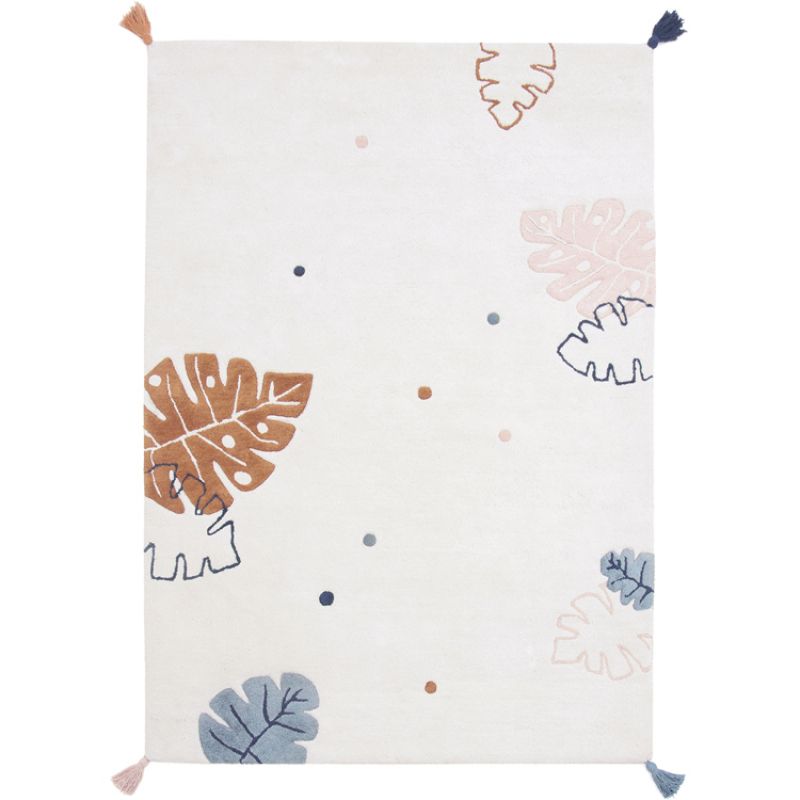 Tapis rectangulaire en coton Monsteras (120 x 170 cm) Lilipinso