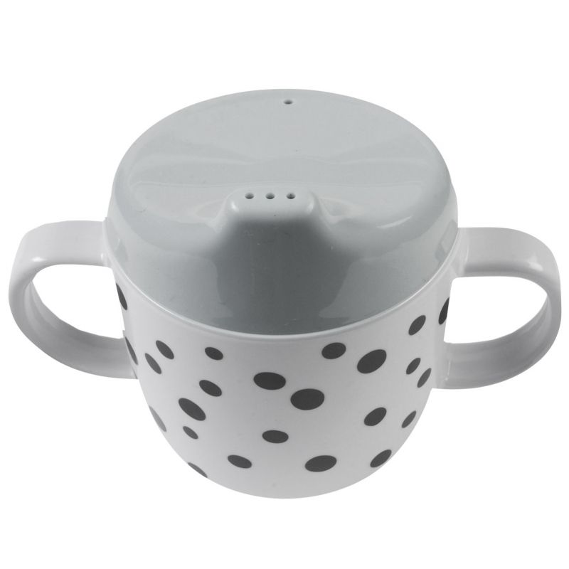Tasse à bec Happy Dots gris (230 ml) Done by Deer