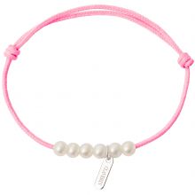 Bracelet enfant Baby little treasures cordon baby rose 6 perles blanches 3 mm (or blanc 750°)  par Claverin