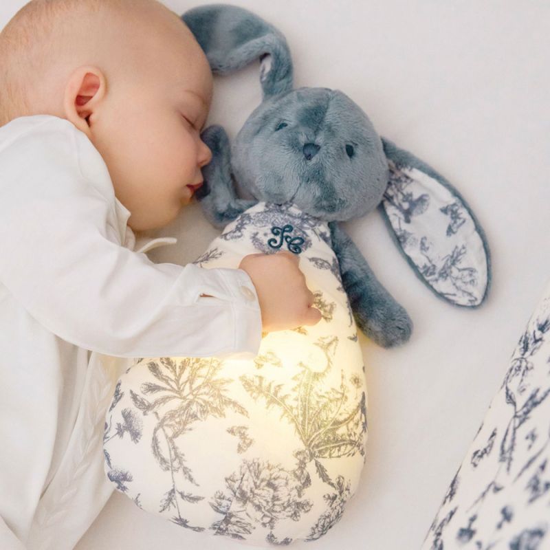 Peluche bruit blanc lapin Toile de Jouy bleu Tartine et Chocolat Ambiance 2