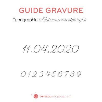 Gravure date en chiffres sur bijou (Typo 4 Fairwater script light)  par Gravure magique