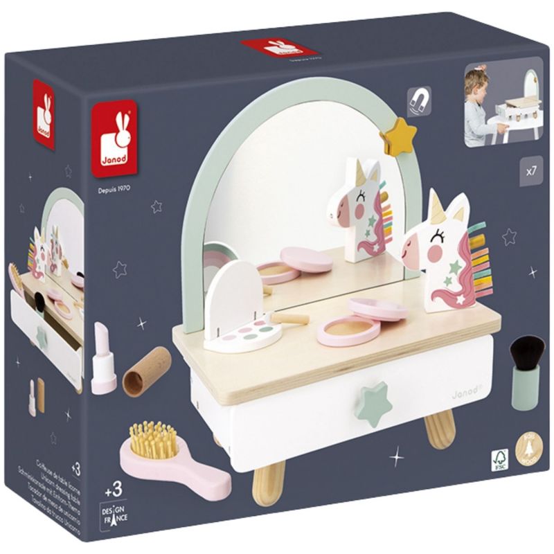 Coiffeuse de table Licorne et accessoires Janod Packaging 9