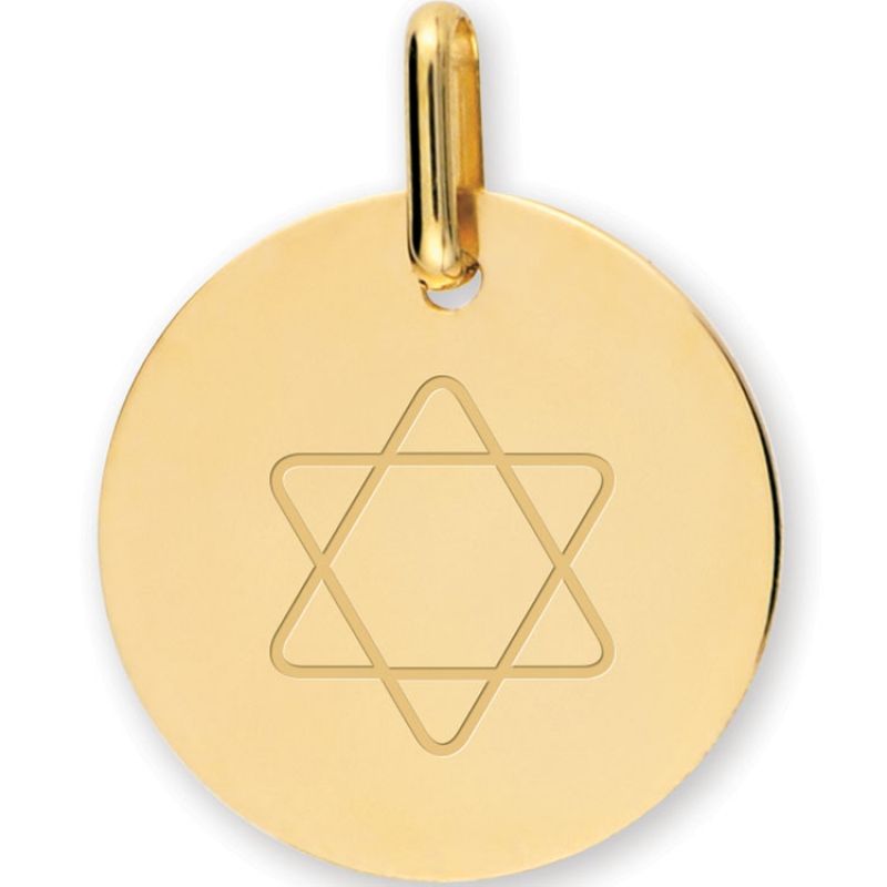 Médaille personnalisable Etoile de David (or jaune 750°) Lucas Lucor