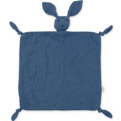 Doudou plat attache sucette Bunny bleu minéral wonder (40 cm)