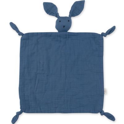 Doudou plat attache sucette Bunny bleu minéral wonder (40 cm)  par Bemini