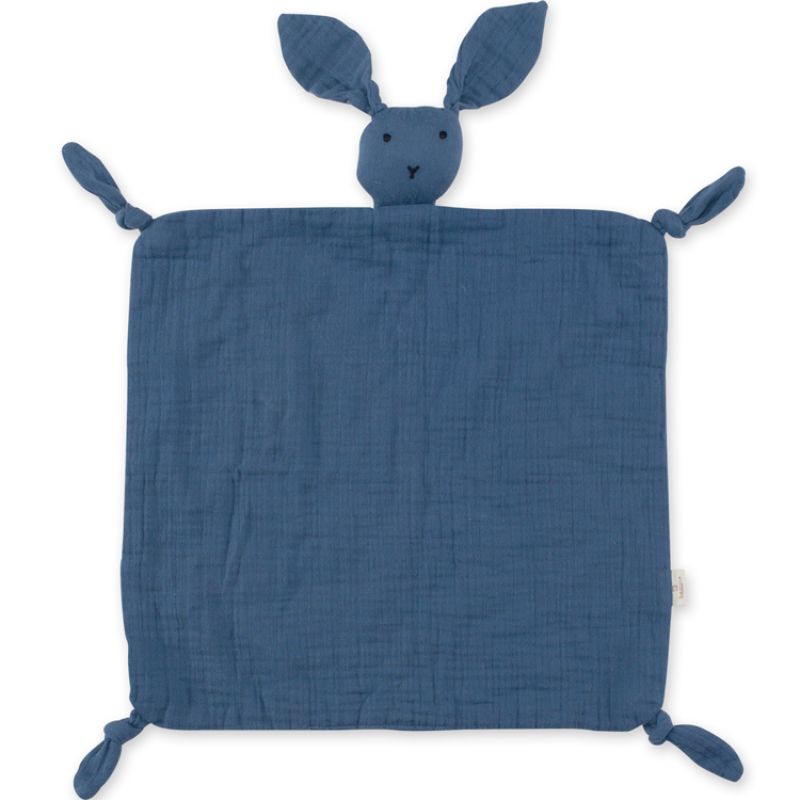 Doudou plat attache sucette Bunny bleu minéral wonder (40 cm) Bemini