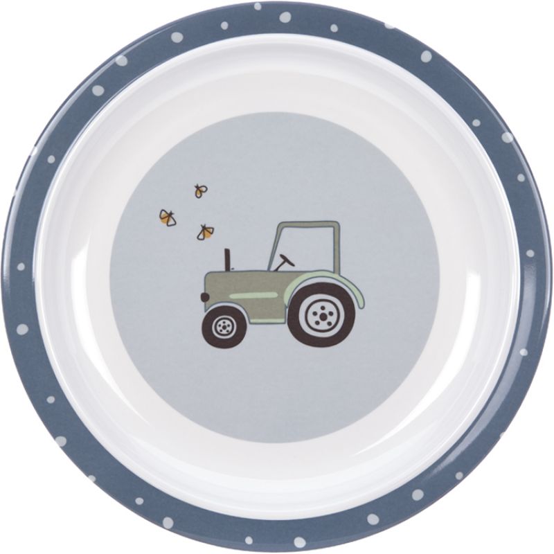 Assiette plate en mélamine Adventure tracteur Lässig