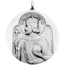 Médaille Saint Edouard (or blanc 750°)  par Becker
