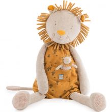 Peluche géante lion avec mini doudou Sous mon baobab (80 cm)  par Moulin Roty