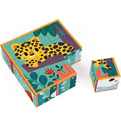 Puzzle cubes en carton Animaux WWF (9 cubes)  par Janod 