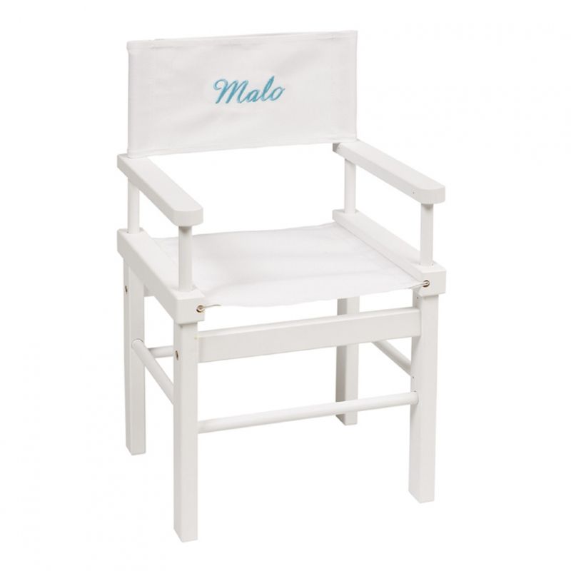 Fauteuil metteur en scène Un dimanche au bord de l'eau blanc (personnalisable) Moulin Roty