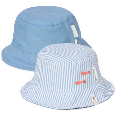 Chapeau réversible anti-UV Stripes Ocean Blue (2-4 ans)
