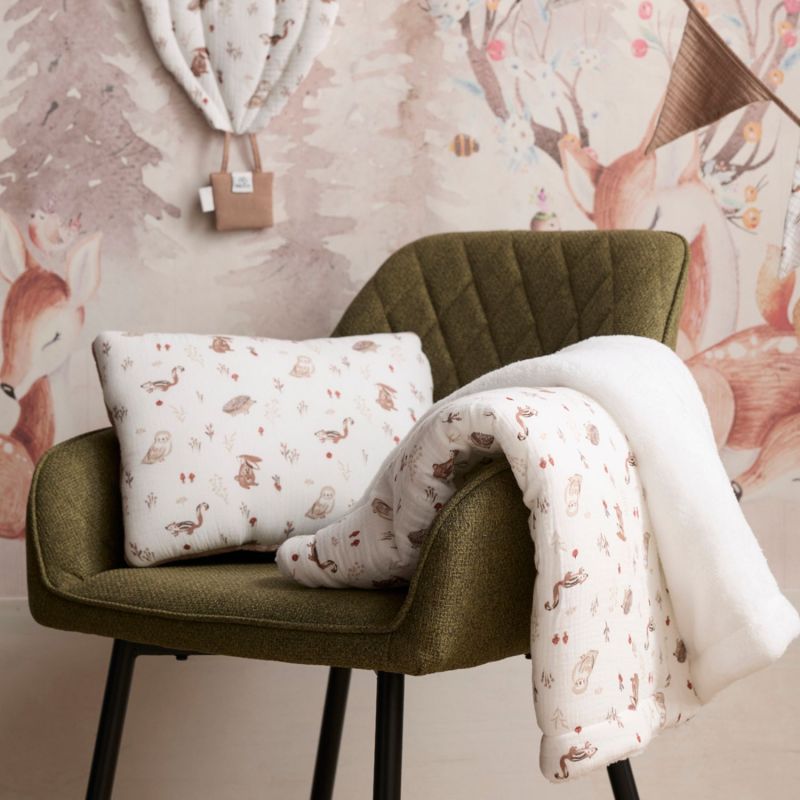 Couverture Luxe microfibre blanc et clairière (70x100 cm) BB & Co Ambiance 2