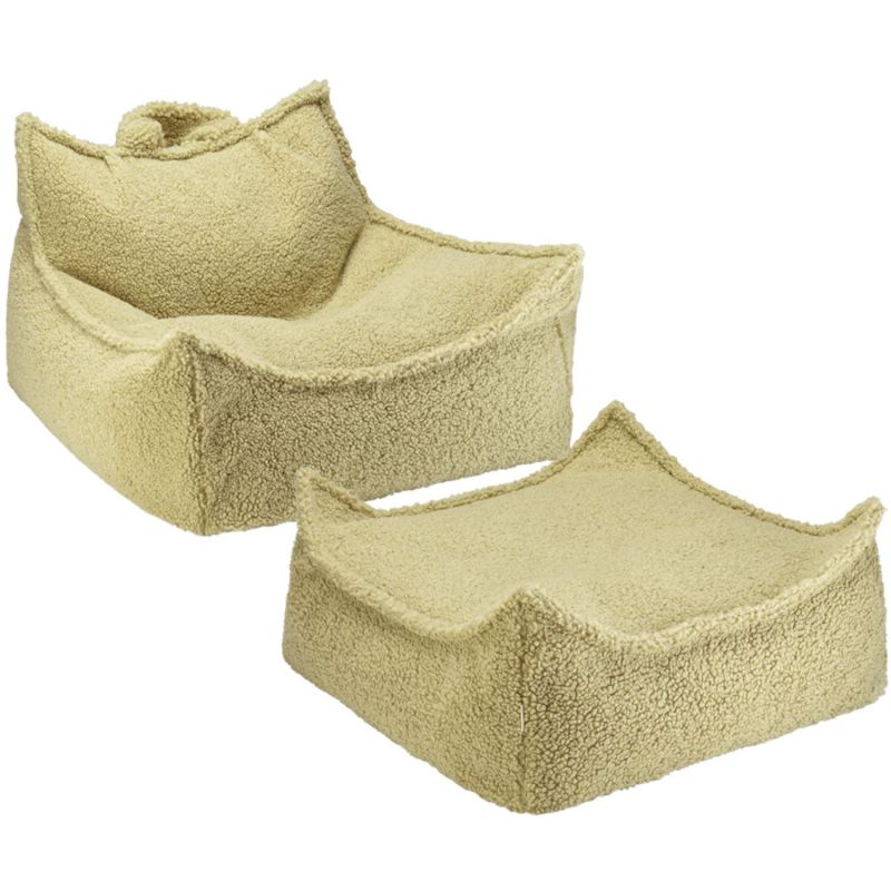 Fauteuil pouf et repose-pieds Matcha molletonné Wigiwama Produit 1
