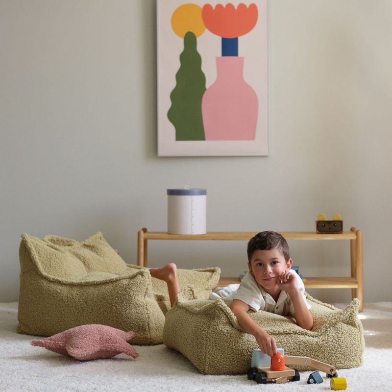 Fauteuil pouf et repose-pieds Matcha molletonné Wigiwama Ambiance 2