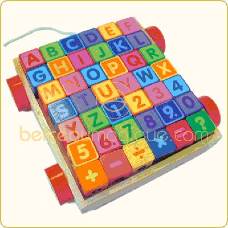 Chariot de cubes alphabet et chiffres  Vilac