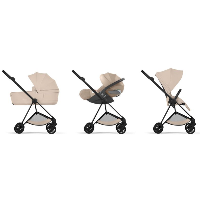 Duo MIOS 2026 Poussette citadine avec nacelle pliable et Châssis Matt Black Cozy Beige Cybex Produit 4