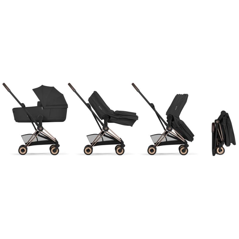 Duo MIOS 2026 Poussette citadine avec nacelle pliable et Châssis Matt Black Cozy Beige Cybex Produit 5